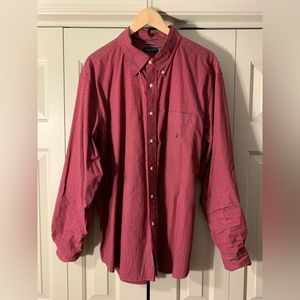 Nautica casual button down shirt XXL red flannel pattern Used in good condition